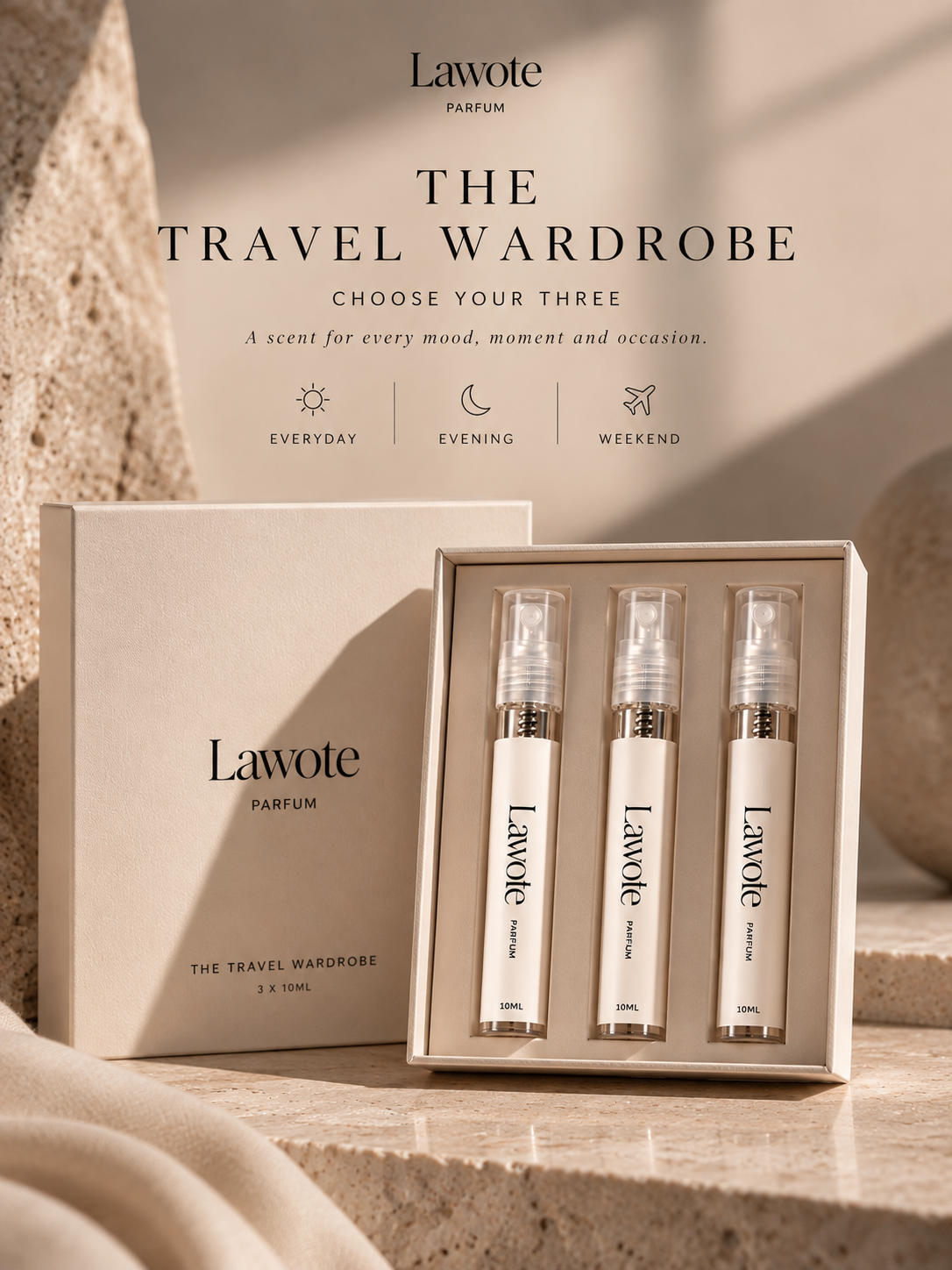 The Travel Wardrobe – 3x10ml parfymer från Lawote