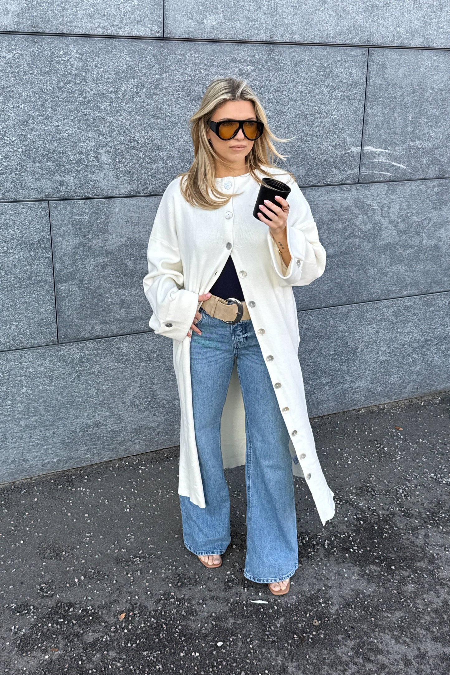 MAXI CARDIGAN WHITE